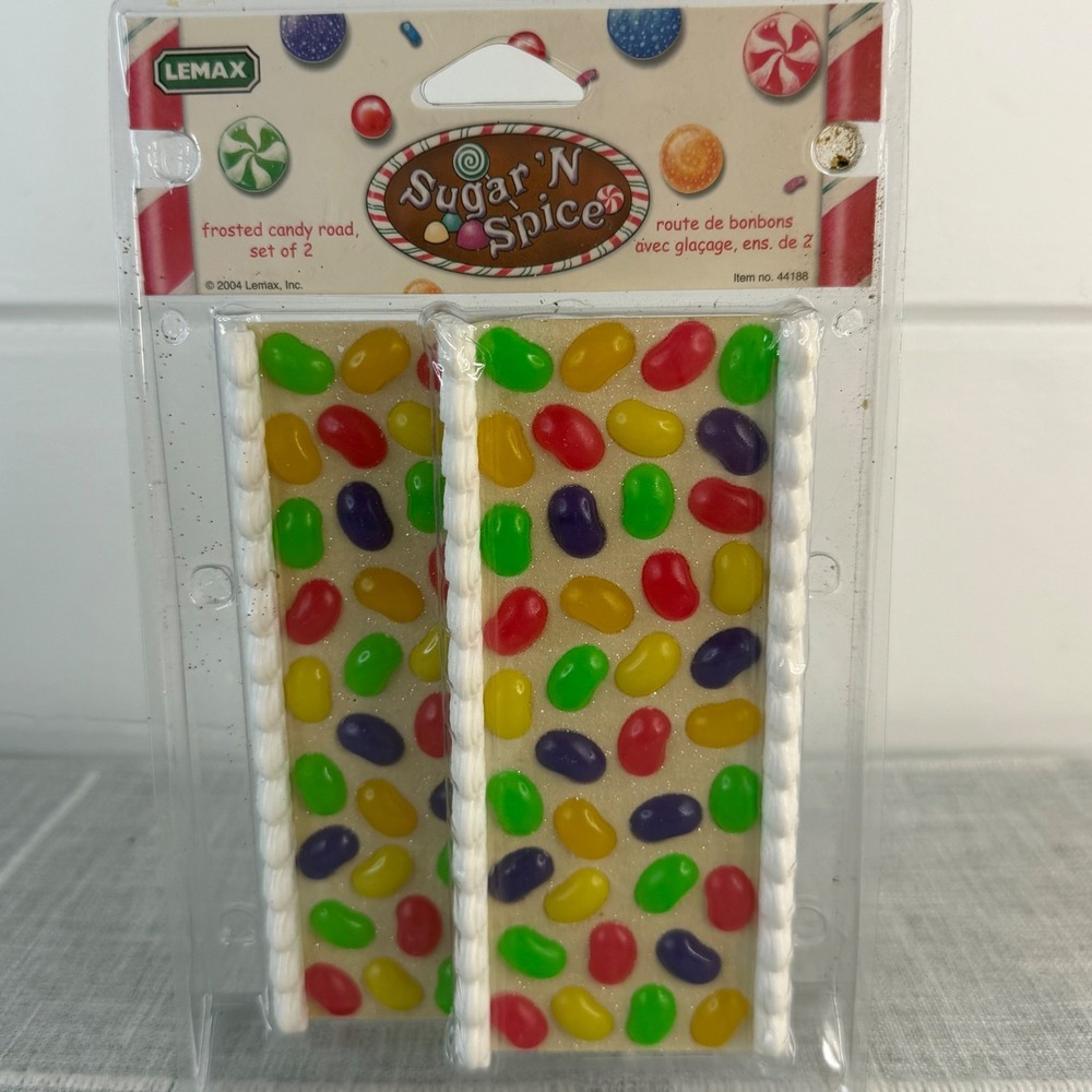 Lemax Sugar and Spice Frosted Candy Road Set of 2 Jelly Bean Christmas 44188